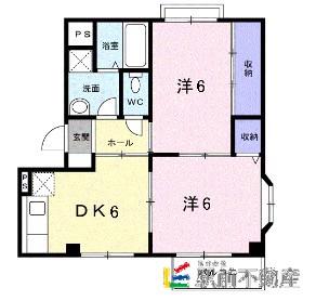 レジデンス田中Ⅱ(2DK/2階)の間取り写真