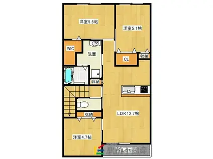 ジャスティス悠(3LDK/2階)の間取り写真