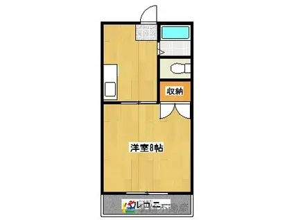 千本松ハイツ(1K/2階)の間取り写真