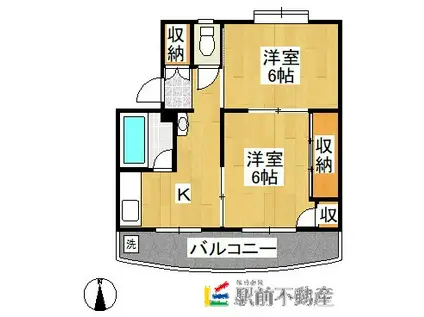スマイルハイツ延命寺(2K/3階)の間取り写真