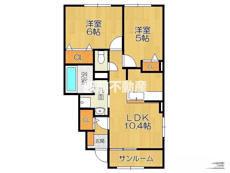 アルカンシエル(2LDK/1階)の間取り写真