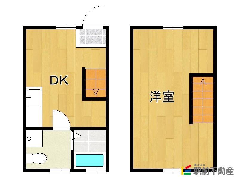 サンマリノ新代(1DK/1階)の間取り写真