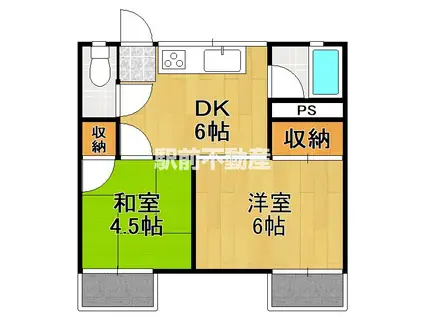 白銀コーポ(2DK/2階)の間取り写真