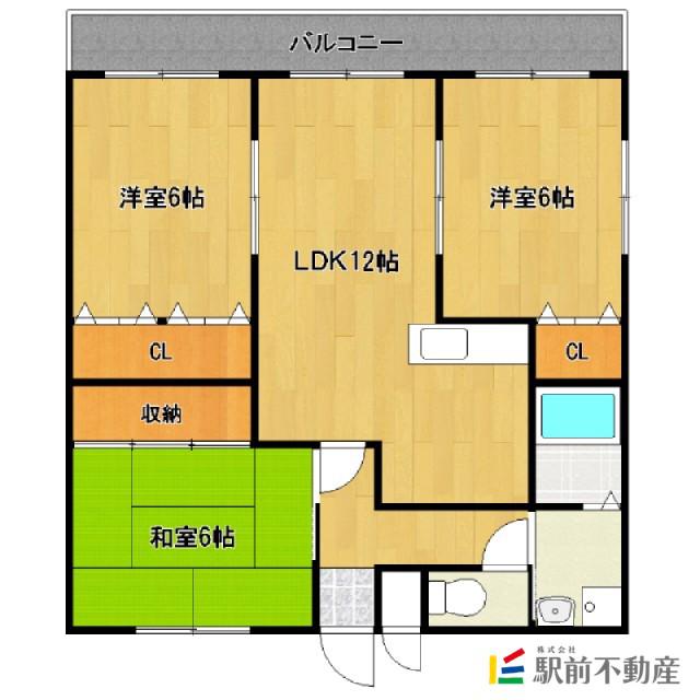 AMビル2(3LDK/3階)の間取り写真