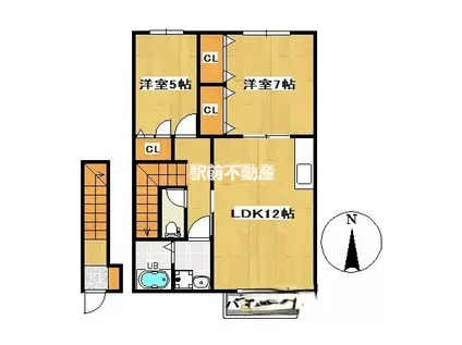 ハイツタダクマⅥ(2LDK/2階)の間取り写真