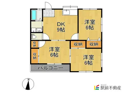 サンヒルズB(3DK/2階)の間取り写真