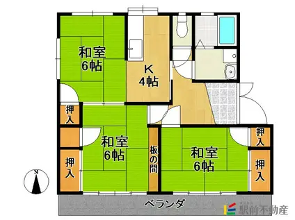 東米山ハイツ(3K/2階)の間取り写真