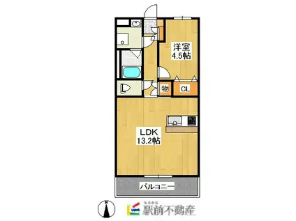 COCOSTAⅡ(1LDK/2階)の間取り写真
