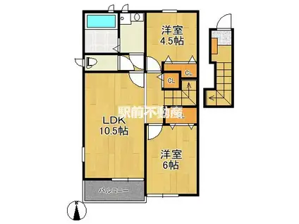 西鉄天神大牟田線 西鉄銀水駅 徒歩26分 2階建 築23年(2LDK/2階)の間取り写真