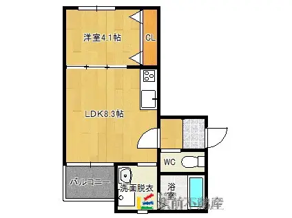 T-REGNO YAME(1LDK/1階)の間取り写真