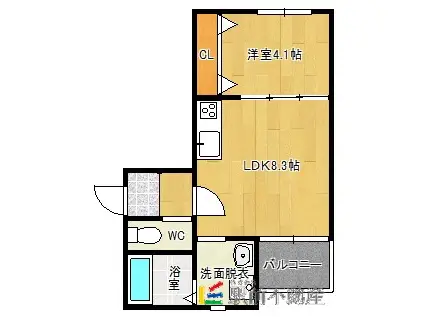 T-REGNO YAME(1LDK/2階)の間取り写真