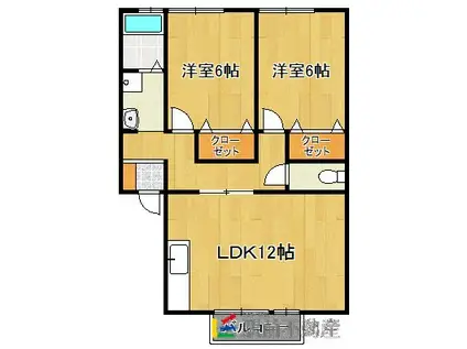 サンガーデン(2LDK/2階)の間取り写真