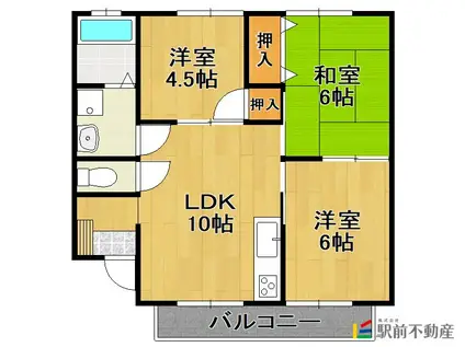 HSハイツ天神木(3LDK/1階)の間取り写真