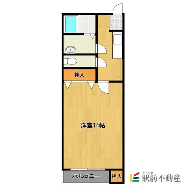 松福園六番館(1K/2階)の間取り写真
