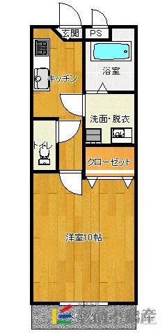 ウィステリア2(1K/1階)の間取り写真