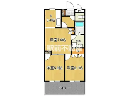 ソル・イルナ(2LDK/1階)の間取り写真