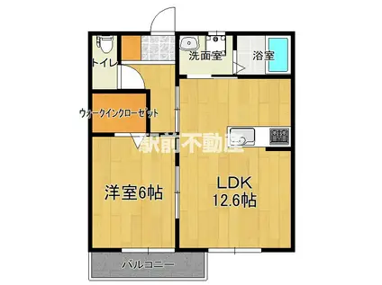 ビオス筑後(1LDK/1階)の間取り写真