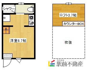サンマリノ大角(1K/1階)の間取り写真