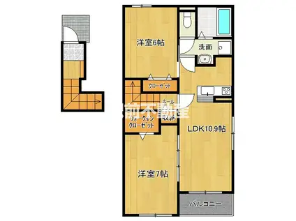 モン・ゾーレ(2LDK/2階)の間取り写真