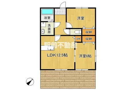 レミエ大川A棟(2LDK/1階)の間取り写真