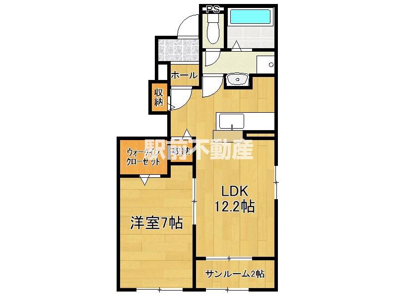 アルカンシエル Ⅱ(1LDK/1階)の間取り写真