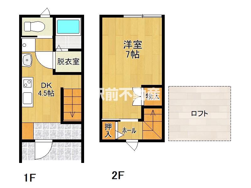 LOFT 一條 B棟(1DK/1階)の間取り写真