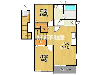 西鉄天神大牟田線 西鉄銀水駅 徒歩26分 2階建 築22年(2LDK/2階)の間取り写真