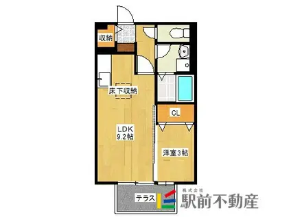 アヴァンセB棟(1LDK/2階)の間取り写真