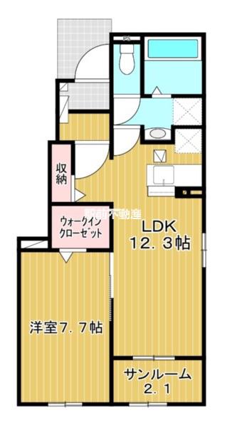 シンフォニー Ⅰ(1LDK/1階)の間取り写真