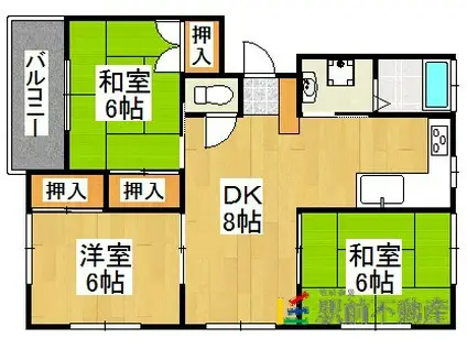 サンピア泉(3DK/1階)の間取り写真