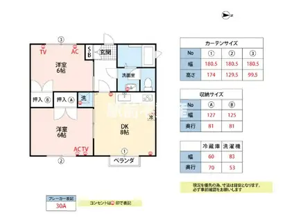 メゾンナリッシュB棟(2DK/1階)の間取り写真