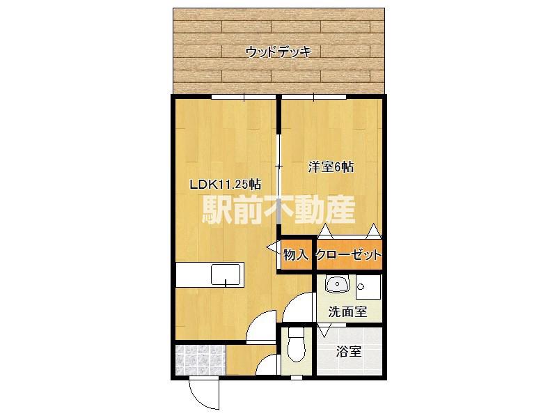 ネクストライフ八女Ⅱ(1LDK/1階)の間取り写真