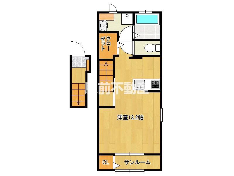 アルバータ(ワンルーム/2階)の間取り写真