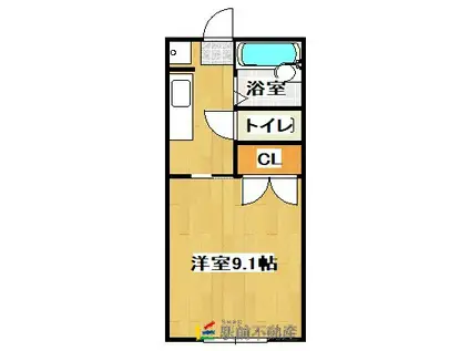 クワコーポ小川A棟(1K/2階)の間取り写真