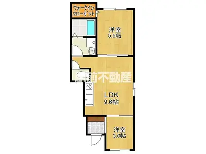スカイピアⅡ(1LDK/1階)の間取り写真