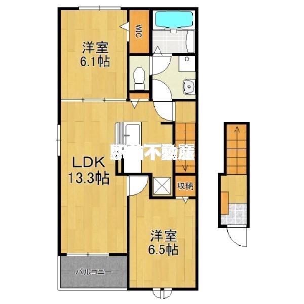 ウィステリアヒルズ T&Y(2LDK/2階)の間取り写真