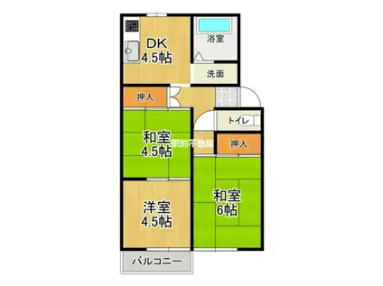 プレジール白川(3DK/2階)の間取り写真