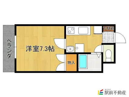 レジデンシャル前山(1K/2階)の間取り写真