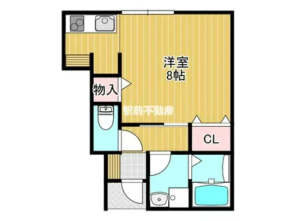 SUNS 荒尾(ワンルーム/1階)の間取り写真