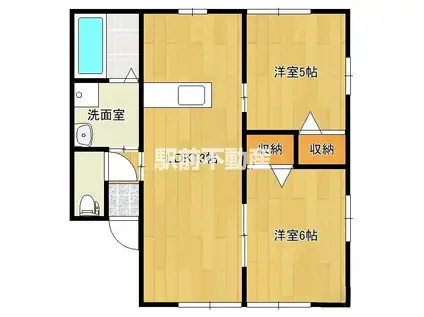 ソレイユ(2LDK/2階)の間取り写真