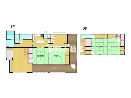 鹿児島本線 羽犬塚駅 徒歩121分 2階建 築46年(6DK)の間取り写真