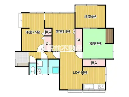 九州新幹線 新大牟田駅 徒歩47分 1階建 築57年(4LDK)の間取り写真