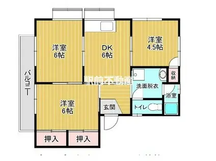 シャトレ弐番館(3DK/2階)の間取り写真