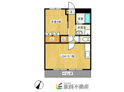 クレストールMORI(1LDK/1階)の間取り写真