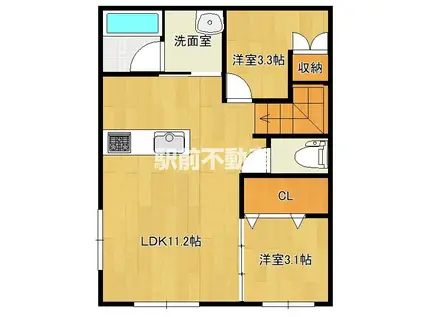 RENVI柳川(2LDK/2階)の間取り写真