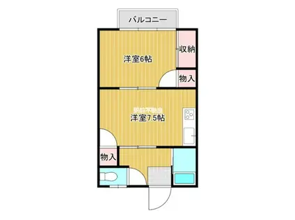 吉田ハイツ(1DK/2階)の間取り写真