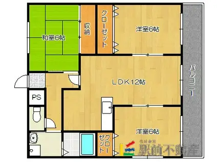 AMビル3(3LDK/2階)の間取り写真