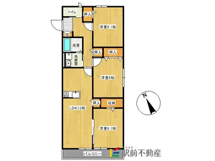 グレートハイム(3LDK/2階)の間取り写真