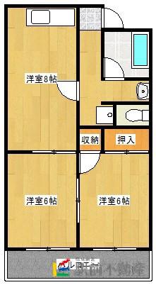 ヴィーナスハイツ(2DK/1階)の間取り写真