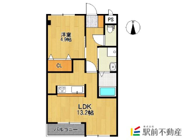 WITH CASA(1LDK/1階)の間取り写真